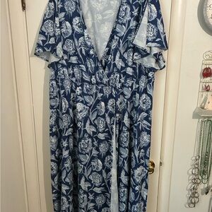 Floral Blue Women's Dress